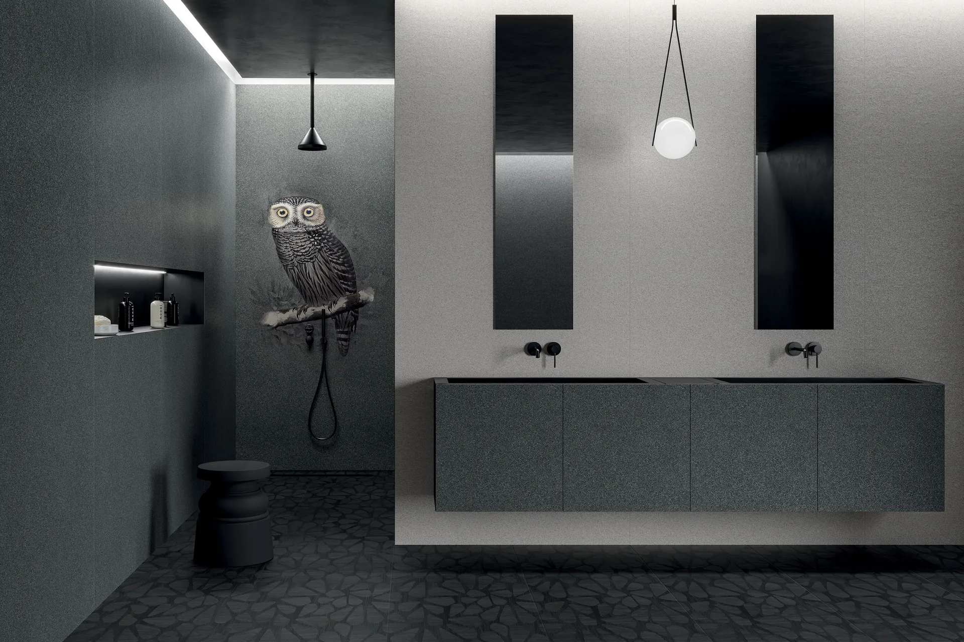 ax1920_ABK-MOOOI-19-NESTING-ROOM-Sandy-Plains-Volcano-Concrete-Hypnotic-Owl-Decor-Library-Passage-Black-106729_7jpg - Nuova Fabi srl Shop